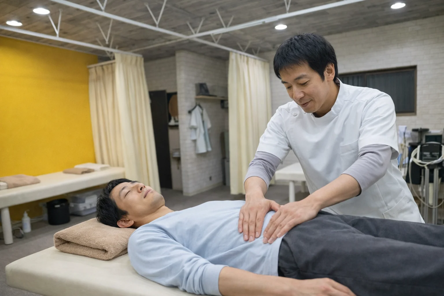 痛みのきっかけと動作制限を確認します