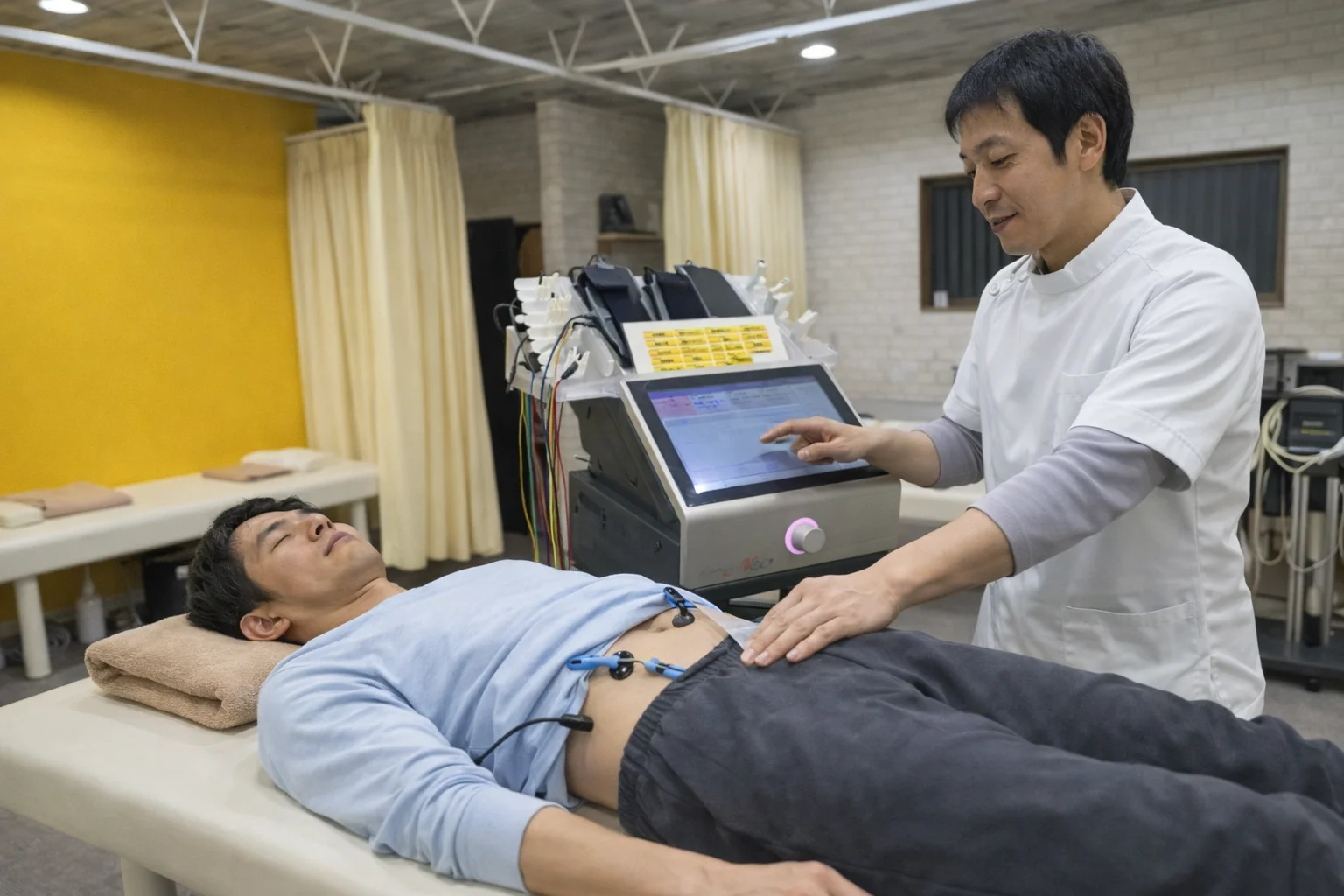 電気ケアを併用した腰部のリカバリー