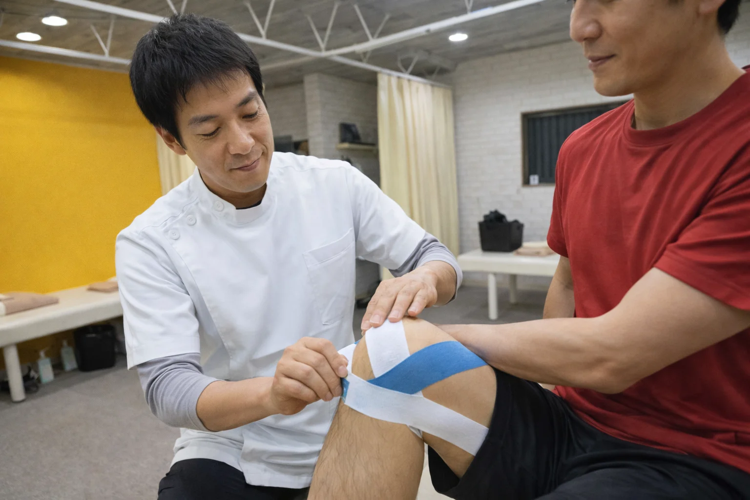 スポーツ障害ケアのテーピングと調整